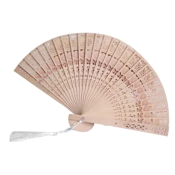 1pc Hand Fans Folding Vintage Fragrant Bamboo Carved Hand Held Chinese Fan Wedding Favors And Gifts Fragrant Bamboo Carved Hand Held Fan