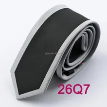 Yibei Coachella связи Для мужчин тонкий галстук черный с серебряными границы тканые Средства ухода за кожей шеи галстук узкий галстук Для мужчин S средства ухода за кожей шеи галстук Gravata Corbata