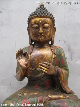 

16"Tibet Buddhism Superb bronze Copper cloisonne Sakyamuni Buddha Statue Discount 55%