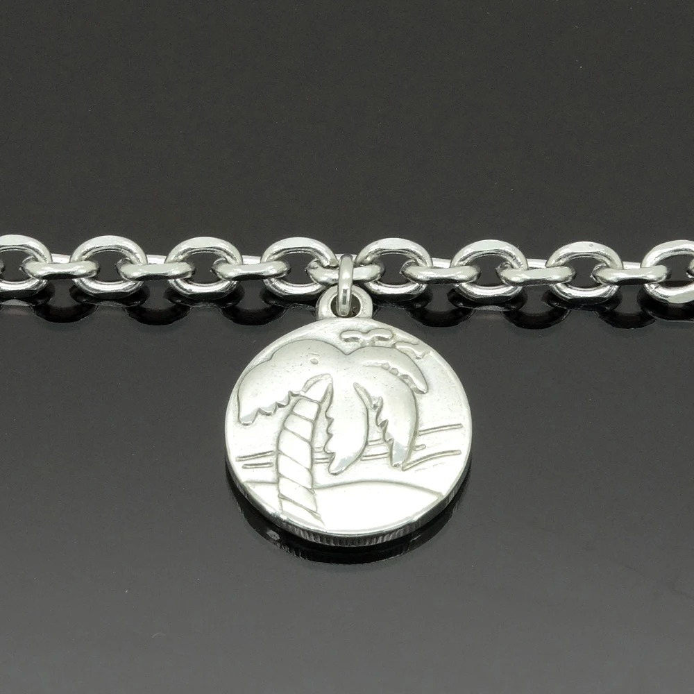 

Women Ankel Bracelets Palm Tree Charm Stainless Steel Anklets 23+5 cm 9-11 Inches Vintage Fashion Jewelry Punk Fan Factory Offer