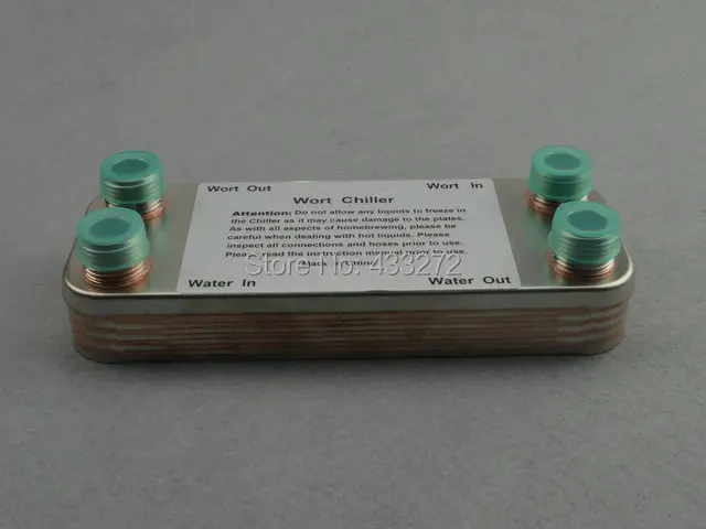 

Stainless Steel 304 Plate Wort Chiller - 11 plates Brewing Chiller, 1/2" NPT Garden Hose Thread
