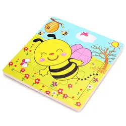 ABWE головоломки Развивающие игрушки узор bee деревянные подарок для ребенка 9 частей