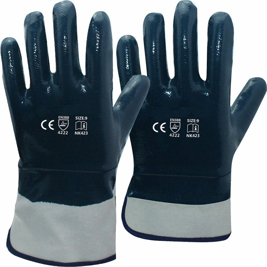 Перчатки безопасности нефти и газа сверхмощный хлопок джерси с нитриловым покрытием рабочие перчатки