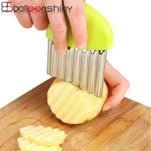 BalleenShiny Stainless Steel Vegetable Carrot Wavy Cutter Slicer Potato Chips Corrugated Knife Kitchen wrinkled french fries BalleenShiny Stainless Steel Vegetable Carrot Wavy Cutter Slicer Potato Chips Corrugated Knife Kitchen wrinkled french fries