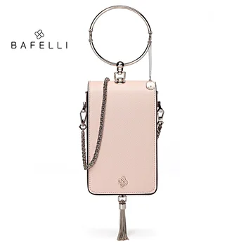 BAFELLI split leather shoulder bag metal tassels bolsos mujer rose red ring handbag rose gold minaudiere women messenger bags BAFELLI split leather shoulder bag metal tassels bolsos mujer rose red ring handbag rose gold minaudiere women messenger bags