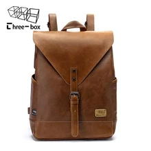 2017 Caliente! las mujeres de moda mochila de viaje masculina bolsa de cuero para hombre de negocios de la escuela mochilas mochila grande laptop comercial bolsa de viaje
