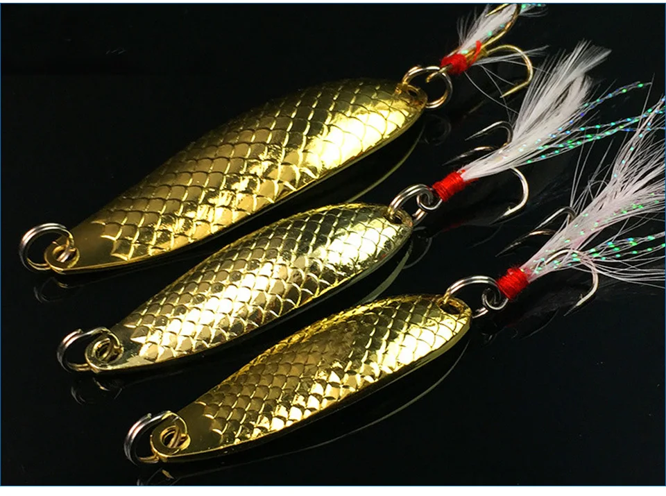 GLUREE 1pcs 71015g Zinc Alloy Fishing Lure Spoon Sequin Bait Paillette Metal Hard Lure with Treble Hook Fishing Tackle (2)