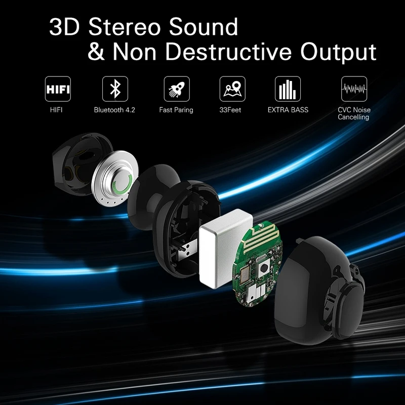 Langsdom T6 Wireless Earphone Sports 