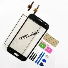 Tela de 4.5 ''para samsung galaxy duos core prime, g360 g360h g3608 g361 g361h g361f, sensor de toque e digitalizador painel de lentes