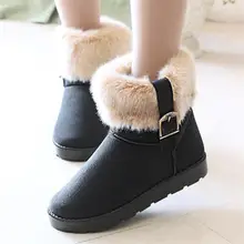 2018 Winter Women Snow Boots Flat Ankle Fashion Plush Women's Shoes Plus Velvet To Keep Warm Buckle Non-slip Cotton Shoes Woman цена 2018 Winter Women Snow Boots Flat Ankle Fashion Plush Women's Shoes Plus Velvet To Keep Warm Buckle Non-slip Cotton Shoes Woman цены онлайн