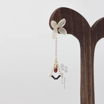 

original sub flower garnet hypoallergenic imported resin pendant earrings