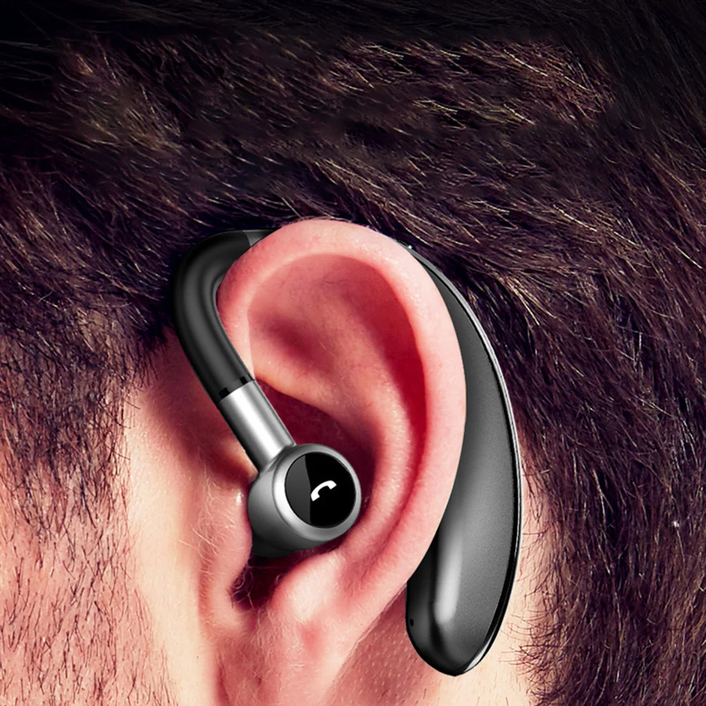 Wireless Bluetooth Earphone Mic Sport Sweatproof Earbud Ergonomic Design Earpiece Stereo Headphones Clear In Ear Headset Running