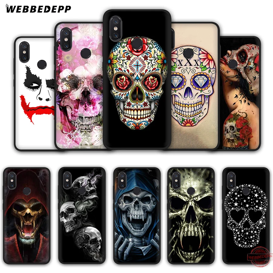 WEBBEDEPP Grim reaper Череп Скелет Мягкий силиконовый чехол для Xiaomi Mi 6 8 9 SE MAX 3 A1 A2 Lite F1 |