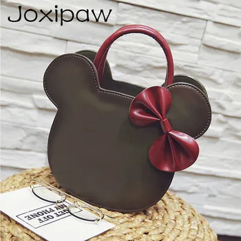 

Joxipaw Mickey Cute Women's Handbags Fashion Bowknot Shoulder Messenger Bag Crossbody Bags For Women Leather Handbag