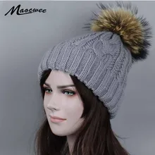 Повседневная шапка с помпонами Женская Зимняя кепка Женская Классическая вязаная норковая меховая теплая женские зимние шапки толстые шапки Skullies Beanies Bone Gorro
