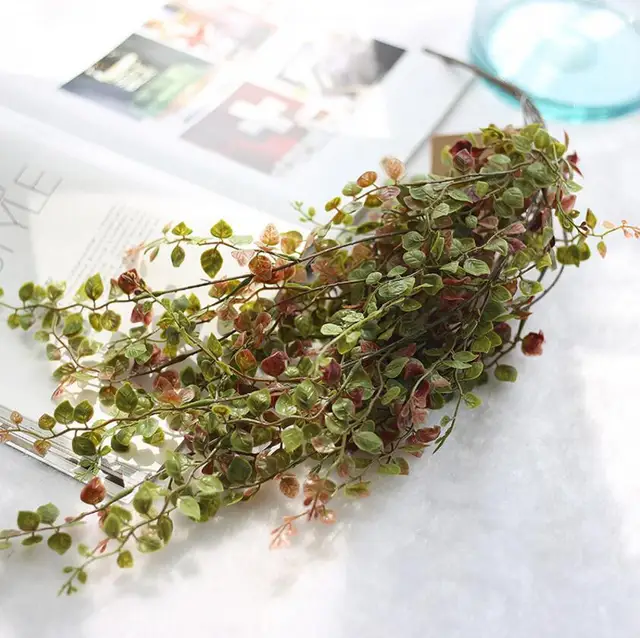 5pcs 60cm Artificial Plastic Plant Leaf Leaves Wall Decoration For