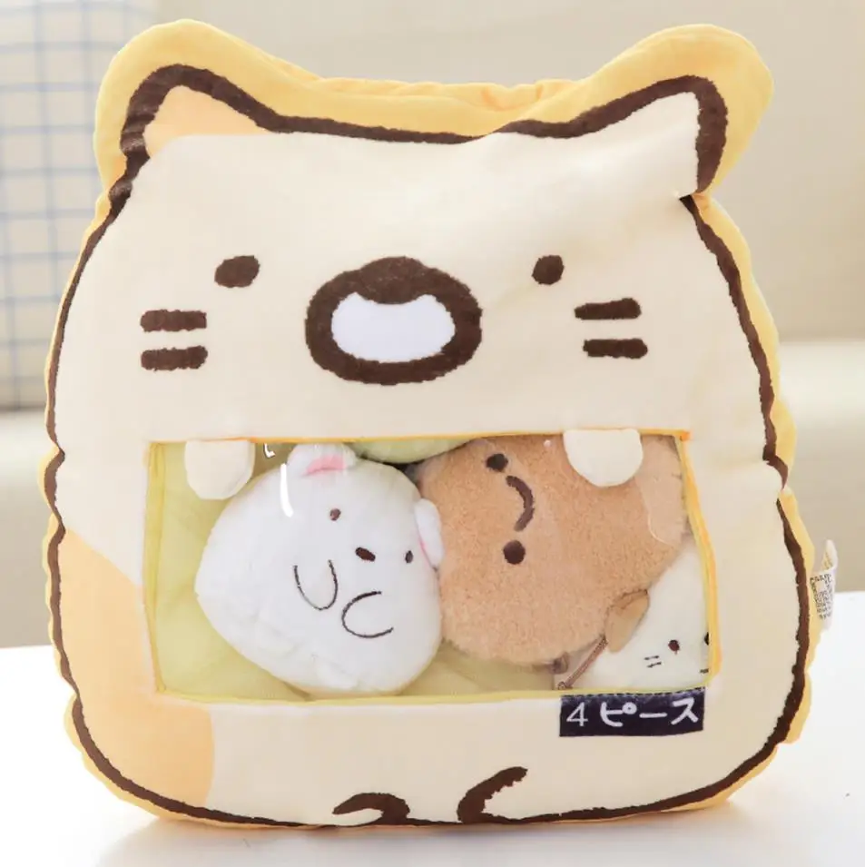 Плюшевая подушка Sumikko Gurashi, 8 шт., японская анимация, Sumikko Gurashi, мягкая подушка, уголок, био, мультяшная кукла для детей - Цвет: cat