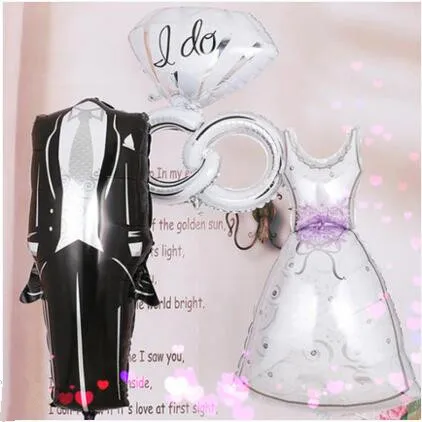 Gigante 43 pulgadas 3 unids/lote diamante esmoquin vestido de boda globos de papel Boda boda decoración ballon aniversario globos Gigante 43 pulgadas 3 unids/lote diamante esmoquin vestido de boda globos de papel Boda boda decoración ballon aniversario globos