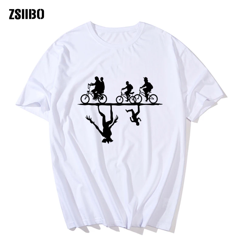 Очень странные дела Hipster рубашки для мальчиков футболка с рисунком Для мужчин футболка с печатными буквами модная Костюмы Топ HY1MC63