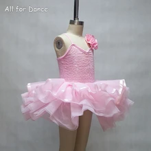 Красивая розовая балетная пачка с блестками для девочек, трико-пачка с атласной лентой на подоле, танцевальный костюм для детей, балетная сцена для танцев