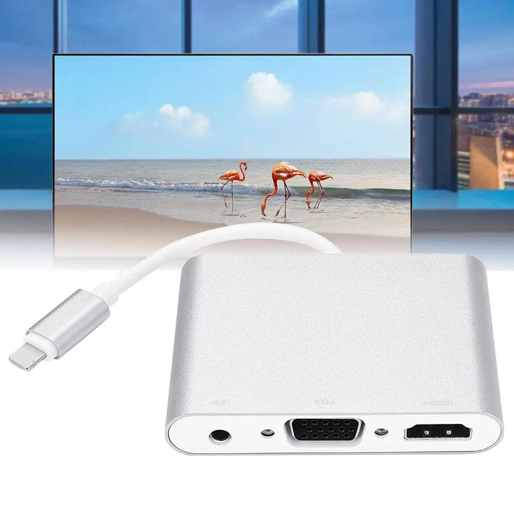 Новое поступление HD 1080P 8Pin к HDMI VGA Аудио конвертер видеоадаптера кабель для iPhone iPad