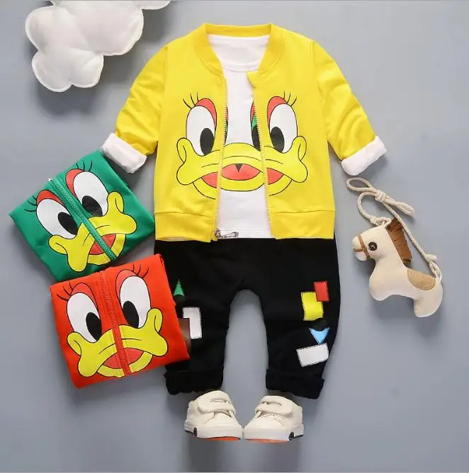 

3pcs/set Cotton Spring Autumn Baby Boy Girl Clothing Sets Newborn Clothes Set For Babies Boy Clothes Suit Coat+Tshirt+Pants