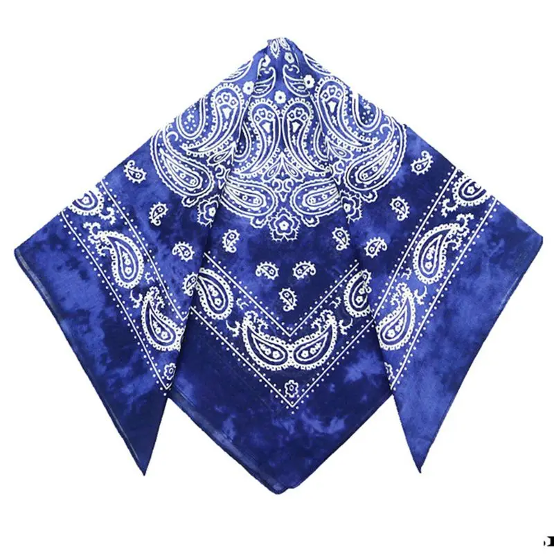 

Japanese Unisex Cotton Pocket Square Scarf Vintage Washed Tie-Dye Paisley Floral Headband Bandana Hip-Hop Wristband Neck Tie