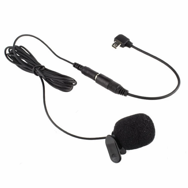 Mayitr 1pc 3.5mm Professional Mini Clip-on Microphone With Adapter Cable Black 17cm for GoPro Hero 3/3+ /4