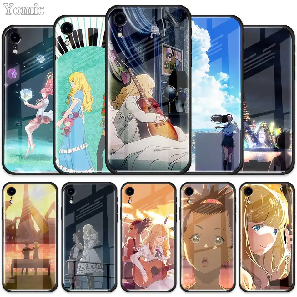 

Anime CAROLE TUESDAY Tempered Glass Case for Apple iPhone XR 7 8 6 6S Plus X XS MAX Cell Phone Case Cover