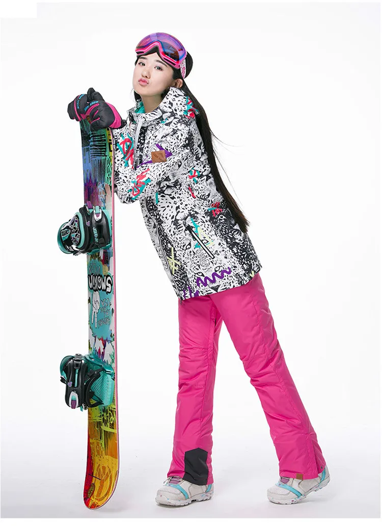 GSOU Снежный женский лыжный костюм зимняя водонепроницаемая теплая ветрозащитная износостойкая дышащая лыжная куртка для женщин размер xs-l