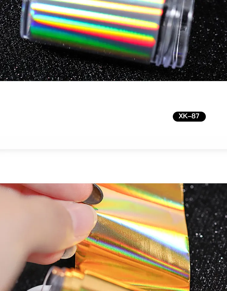 1 рулон 100 см Голографическая фольга на ногти ослепительное голографическое искусство ногтей лазерные переводные наклейки для украшения ногтей
