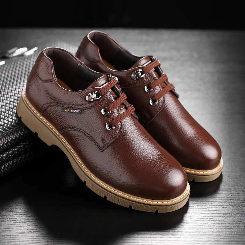 Pé 2018 Preto Dedo Produto Derby Calzado Homens Novos Sapatos Casamento Negócios Dos Couro marrom Lace Do Hombre Luxo De Botas Mycoron Up Redondo P1O15qw