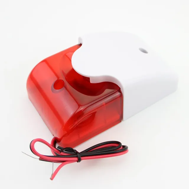 Free Shipping!9-12V Mini Indoor Wired Siren with Red light Siren Flash Sound Home Security Alarm Strobe System 110dB Hot Sale