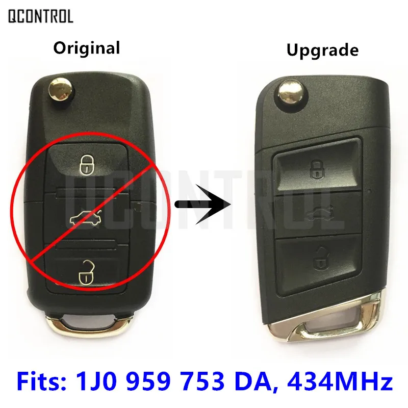 Пульт дистанционного управления 1J0959753DA 434 МГц для SKODA Octavia/Superb/Yeti 1J0 959 753 DA 753DA |