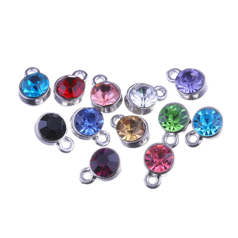 Juya 30PCS/Lot Wholesale 12 Color Colorful Crystal Charms Cz
