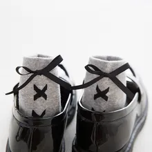 Японские стильные бандажные женские хлопковые носки для скейтборда, забавные женские хипстерские носки, креативные однотонные повседневные женские носки