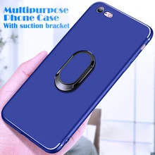 

Luxury Ring Holder Phone Case For iPhone X 10 8 7 Magnetic Car Stand Soft Silicone Matte Cover For iPhone 6 S 8 7 Plus Case Capa