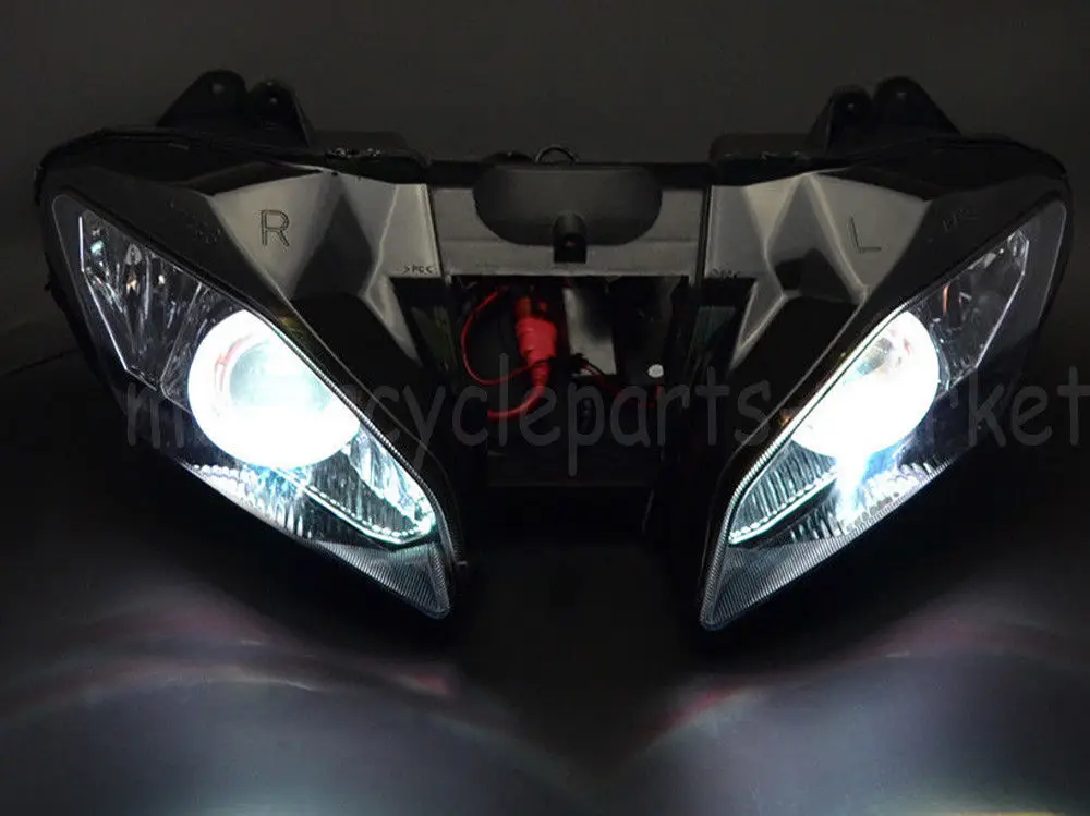 Красный Демон Ангел глаз фара в сборе Лампа проектора для Yamaha YZF R6 2008- 2009 2010 2011 2012 2013