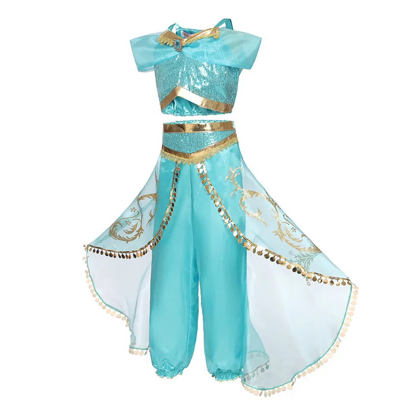 HTB1tbcScfWG3KVjSZFgq6zTspXaN Aladdin Fairy Princess Costume Rapunzel Princess Dress Halloween Carnival Aurora Cosplay Dress up Kids Baby Anna Elsa Dresses