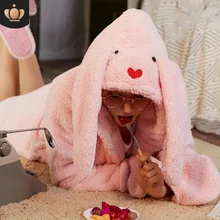 Зимние милые теплые халаты размера плюс, мягкие халаты для подружки невесты, женские M-XL