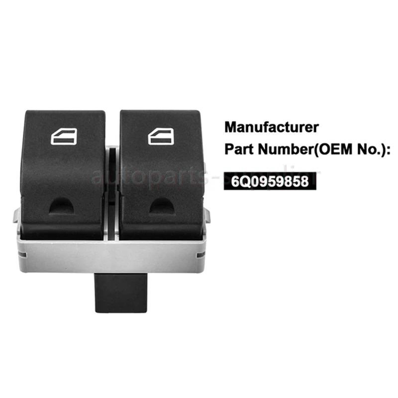 2pcs 6Q0959858 6Q0959858A ABS Front Electric Power Window Console  