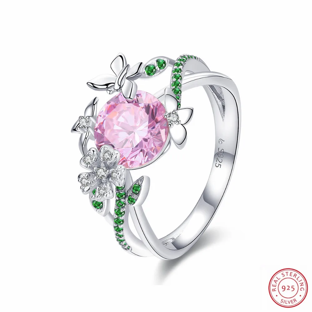 

New Fashion Secret Garden Crystal Ring 925 Sterling Silver Jewelry Engagement Wedding Rings For Women Anillo Bijoux LJ&OMR