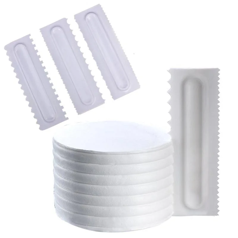 

KHGDNOR Plastic Cake Smoother Cake Pastry Decoration Comb Icing Spatula Butter Cream Polisher Baking Scraper