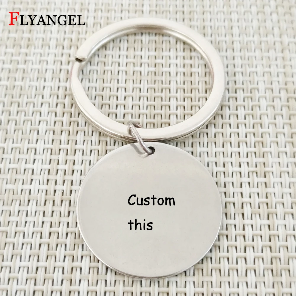 

Engraved Keychain Stainless Steel Key Chain Customized Names Women Men Car Keys Holder Keyring Personalized Gift