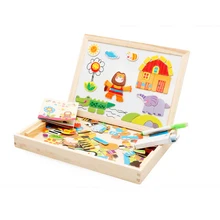 N156 Счастливая ферма лес рай Магнитные деревянные двухсторонние головоломки доска для рисования детские развивающие игрушки