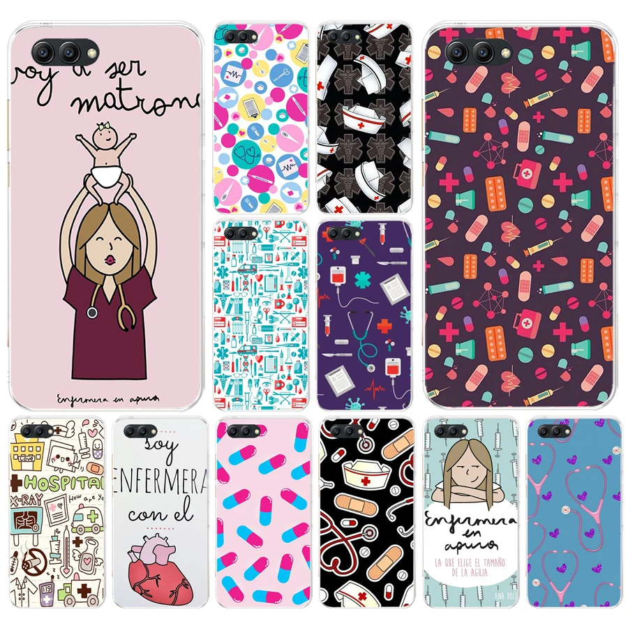 

253FG Nurse Medical Soft Silicone Tpu Cover Case for Honor 9 10 huawei p10 lite y6 prime 2018 mate 10 lite play p smart