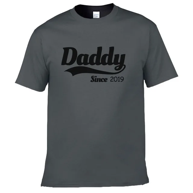 Летний Стиль Daddy Since забавная Футболка мужская повседневная футболка с коротким рукавом для папы, папы, новорожденного ребенка - Цвет: Dark Grey-B