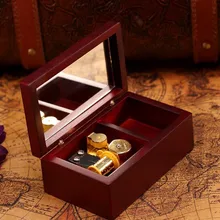 18 Примечания ювелирные изделия музыкальная шкатулка вина красного цвета с золотой металл движение