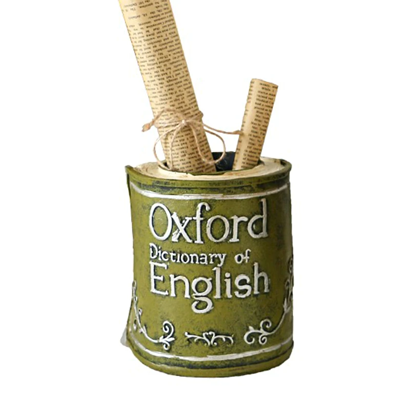 

Europe Organizer Pencil Case Retro Book Model Figurines Desktop Home Decor Resin Miniature Furnishing Christmas Student Gift