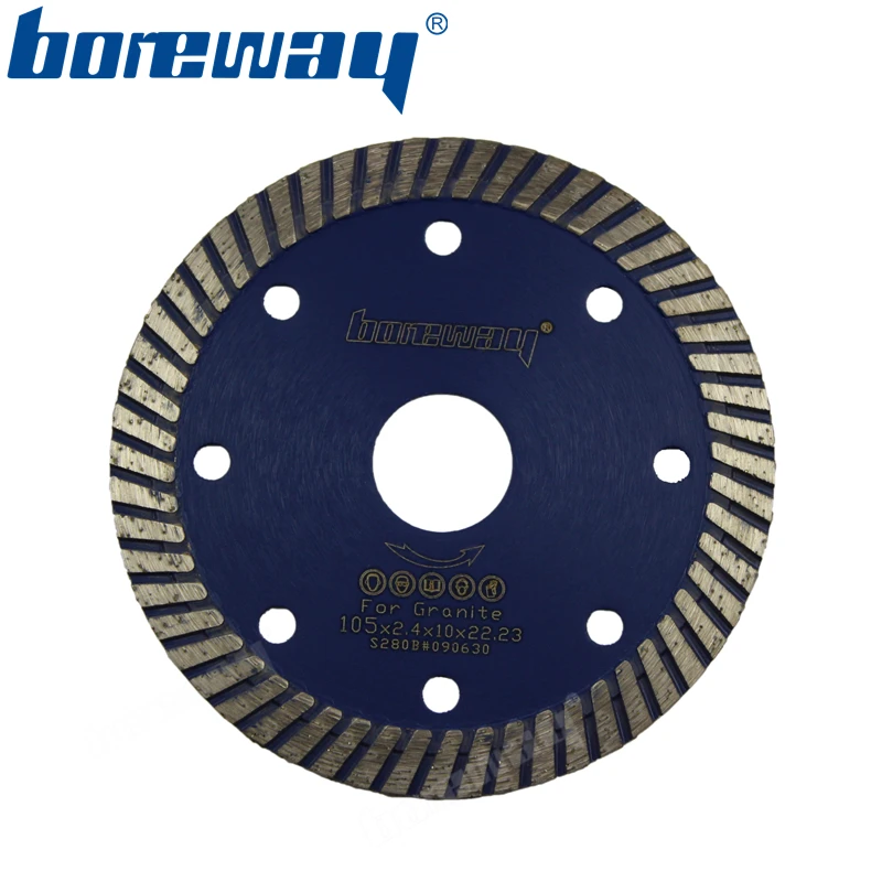 

Hot sell D105*2.4*10*22.23mm Diamond Turbo Saw Blade For Cutting Granite Marble Stone
